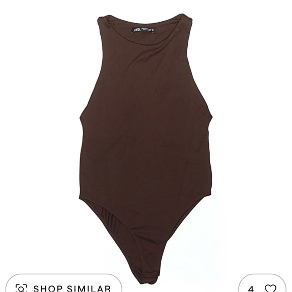 Zara - Sleeveless Brown Bodysuit - Picture 5 of 5